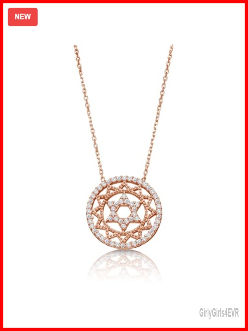 Star of David Necklace CZ Sterling Silver Pendant Jewish Gift